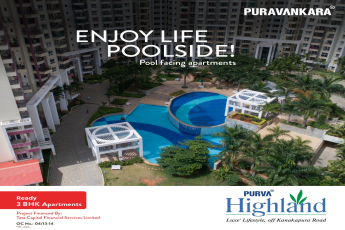 Enjoy poolside facing apartments at Purva Highland Bangalore